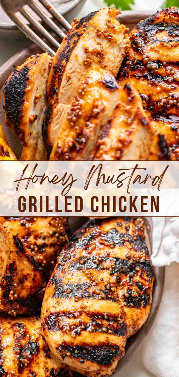 Grilled honey mustard chicken Pinterest collage.