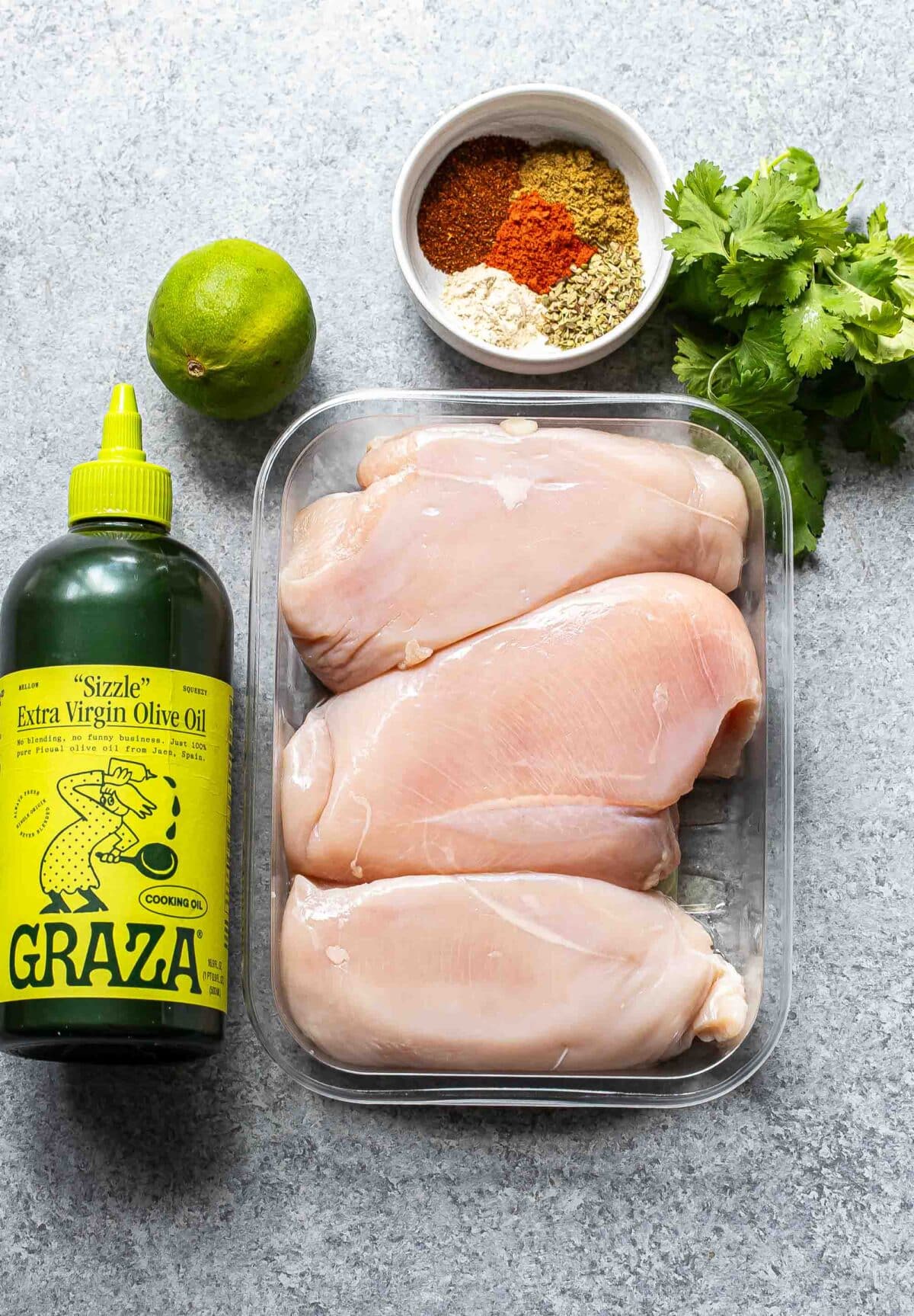 Ingredients used to make southwest chicken.