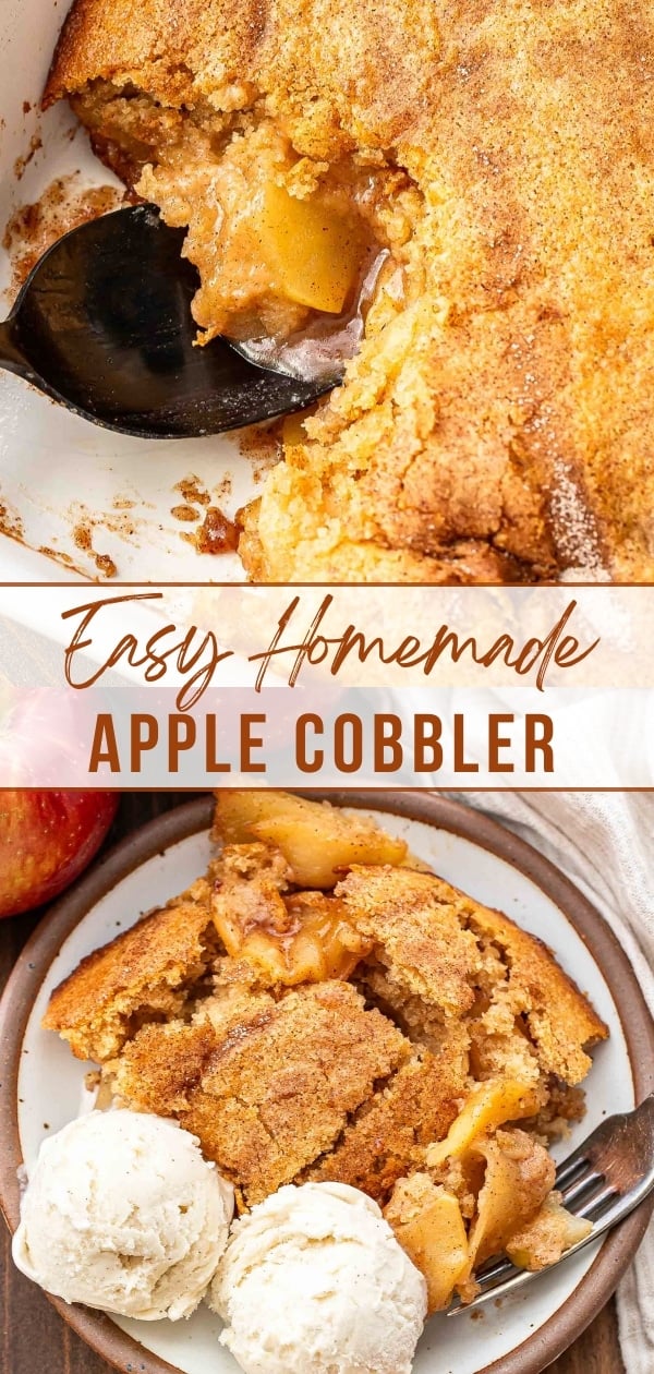 Apple cobbler Pinterest collage.