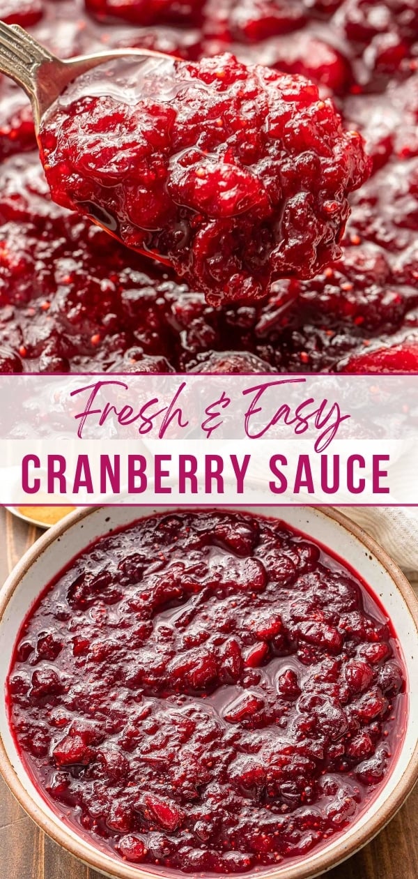 Cranberry sauce Pinterest collage.