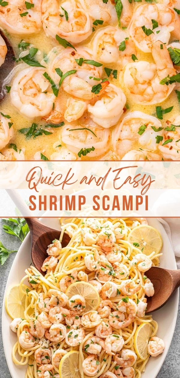 Shrimp scampi pinterest collage.
