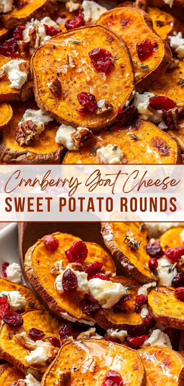 Sweet potatoes with goat cheese pinterest collage.
