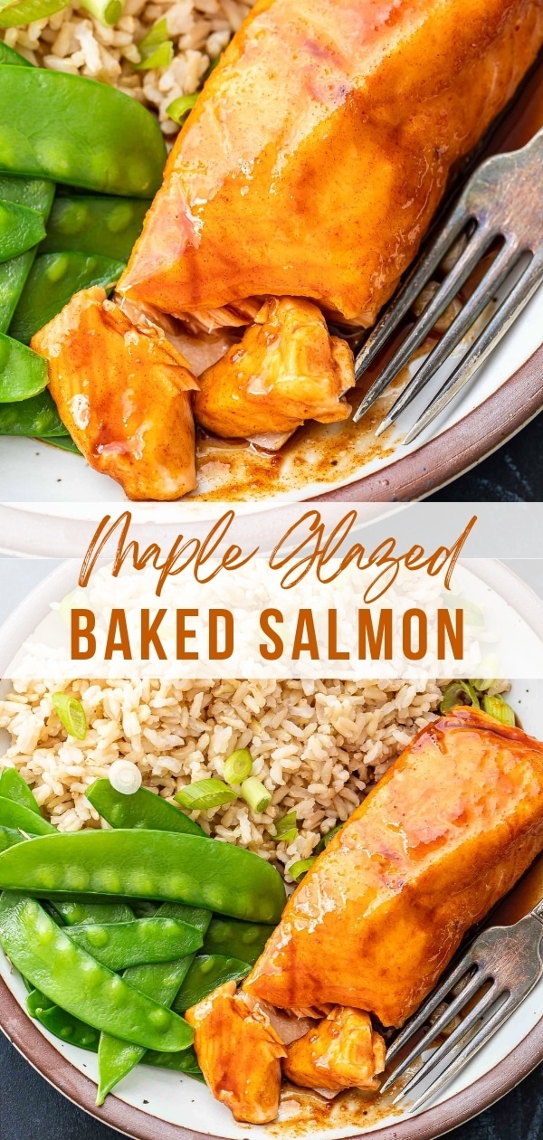 Maple glazed salmon Pinterest collage.