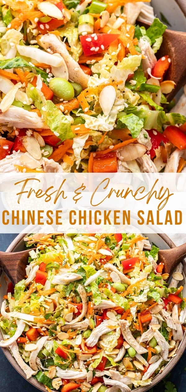 Chinese chicken salad Pinterest collage.