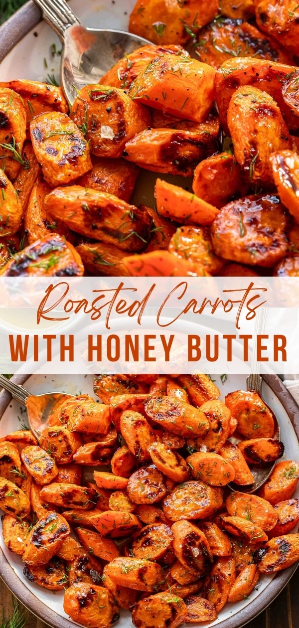 Roasted carrots Pinterest collage.