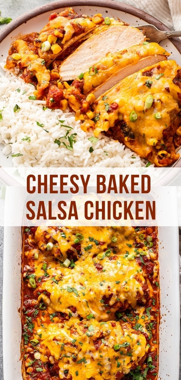 Salsa chicken Pinterest collage.