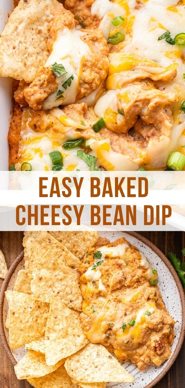 Bean dip Pinterest collage.