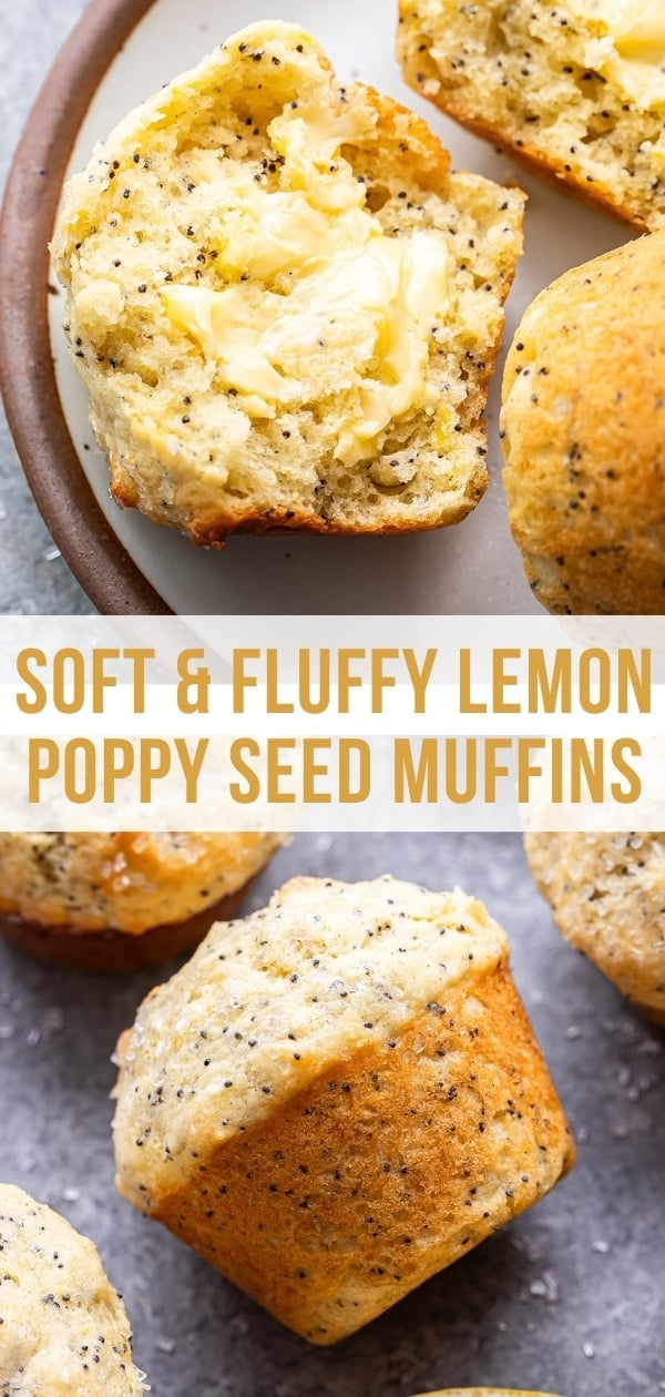 Lemon poppy seed muffins Pinterest collage.