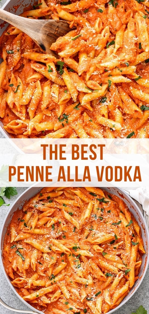 Penne alla vodka Pinterest collage.