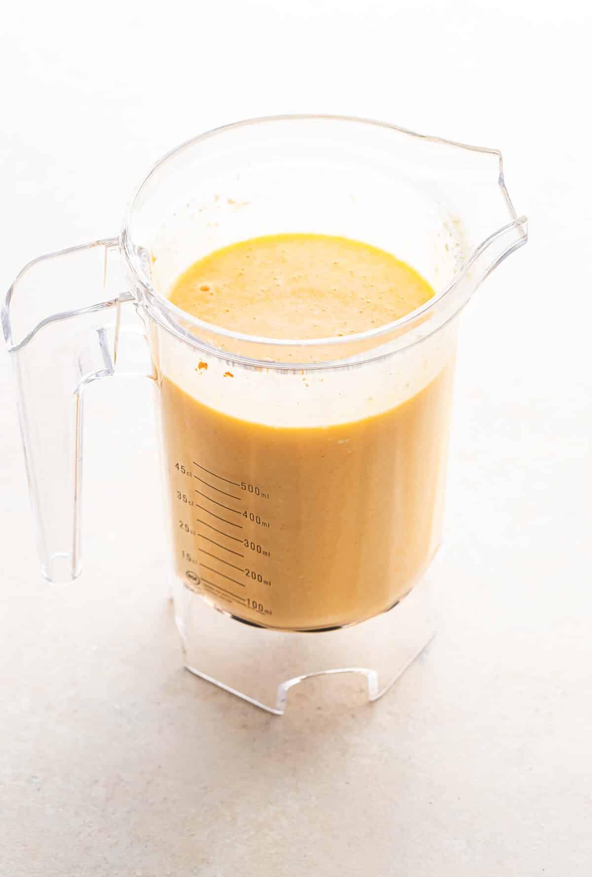 egg mixture for egg bites in a blender jar.