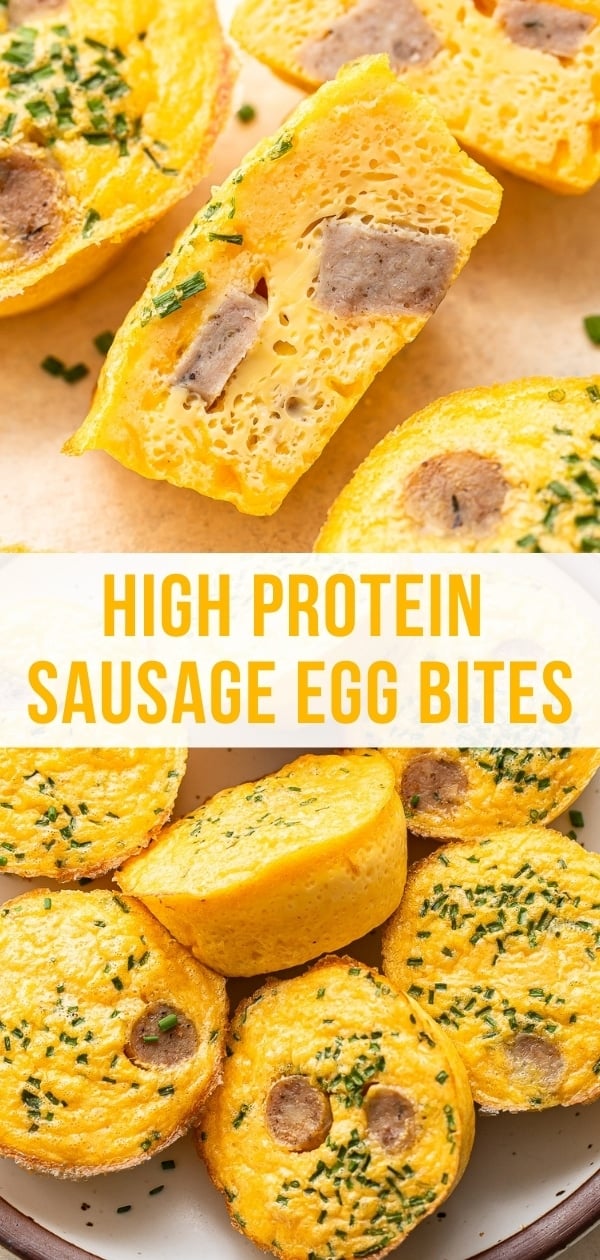 Cottage cheese egg bites Pinterest collage.